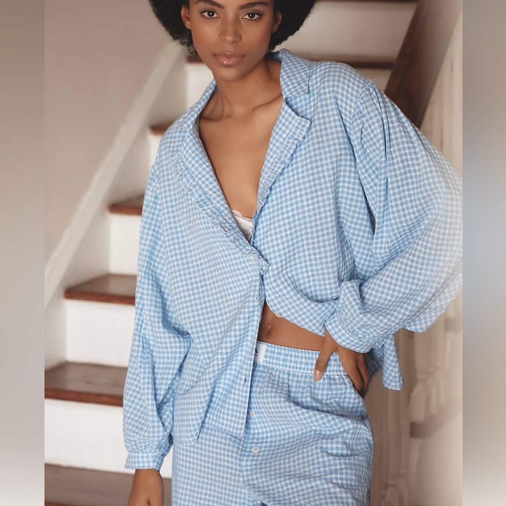 Blue Gingham Top Only!!